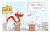 Cartoon: Am Hamburger Hafen (small) by Kostas Koufogiorgos tagged karikatur,koufogiorgos,hamburg,hafen,möwe,drachen,cosco,china,wirtschaft
