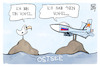 Cartoon: An der Ostsee (small) by Kostas Koufogiorgos tagged karikatur,koufogiorgos,flugzeug,möwe,vogel,russland,ostsee