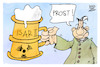 Cartoon: Atomkraft in Bayern (small) by Kostas Koufogiorgos tagged karikatur,koufogiorgos,söder,bayern,prost,bier,atommüll,akw,atomkraft