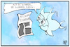 Cartoon: Aufgehobene Reisewarnung (small) by Kostas Koufogiorgos tagged karikatur,koufogiorgos,illustration,cartoon,reise,urlaub,reisewarnung,fisch,meer,corona,pandemie
