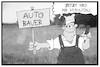 Cartoon: Auto-Bauer (small) by Kostas Koufogiorgos tagged karikatur,koufogiorgos,illustration,cartoon,bauer,autobauer,hilfe,landwirt,geld,ernteausfall,wirtschaft,ungerechtigkeit,hitzewelle,dürre
