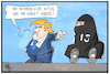 Cartoon: Autotausch (small) by Kostas Koufogiorgos tagged karikatur,illustration,cartoon,koufogiorgos,strafzölle,autos,is,tausch,burka,trump,terrorismus,sicherheit
