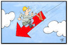 Cartoon: Börsenabsturz (small) by Kostas Koufogiorgos tagged karikatur,koufogiorgos,illustration,cartoon,börse,absturz,kurs,verfall,jockey,reiter,dax,dow,jones,crash,märkte,wirtschaft