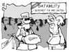 Cartoon: CeBIT-Eröffnung (small) by Kostas Koufogiorgos tagged illustration,karikatur,cartoon,koufogiorgos,merkel,cebit,nsa,datenschutz,agent,sicherheit,technik,messe,it,wirtschaft,technologie,eröffnung,spionage,daten,datability