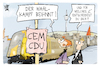 Cartoon: Cem oder CDU (small) by Kostas Koufogiorgos tagged karikatur,koufogiorgos,cem,cdu,wahlkampf,baden,württemberg