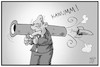 Cartoon: Corona-Bazooka (small) by Kostas Koufogiorgos tagged karikatur,koufogiorgos,illustration,cartoon,corona,bazooka,scholz,rettungspaket,finanzhilfe,pandemie