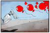 Cartoon: Corona in Brasilien (small) by Kostas Koufogiorgos tagged karikatur,koufogiorgos,illustration,cartoon,bolsonaro,brasilien,luftballon,corona,virus,pandemie