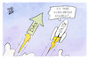 Cartoon: DAX auf Höhenflug (small) by Kostas Koufogiorgos tagged karikatur,koufogiorgos,dax,rakete,spacex,börse