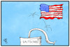 Cartoon: Der Shutdown lähmt die USA (small) by Kostas Koufogiorgos tagged karikatur,koufogiorgos,illustration,cartoon,shutdown,usa,fahne,flagge,haushaltsstreit