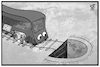 Cartoon: Deutsche Bahn (small) by Kostas Koufogiorgos tagged karikatur,koufogiorgos,illustration,cartoon,bahn,bilanz,tunnel,gleise,verkehr,infrastruktur,abgrund,wirtschaft,geschäftszahlen