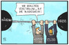Cartoon: Die Bundeswehr hilft (small) by Kostas Koufogiorgos tagged karikatur,koufogiorgos,illustration,cartoon,flüchtlingskrise,kommunen,polizei,bundeswehr,politik,stemmen,schaffen