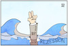 Cartoon: Die Wirtschaft wächst (small) by Kostas Koufogiorgos tagged karikatur,koufogiorgos,wirtschaft,wachstum,bip,rezession,wasser,untergang