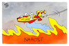 Cartoon: Diplomatie (small) by Kostas Koufogiorgos tagged karikatur,koufogiorgos,nahost,diplomatie,feuer,löschflugzeug