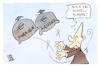 Cartoon: Doppelwumms beim Migrationsgipfe (small) by Kostas Koufogiorgos tagged karikatur,koufogiorgos,migrationsgipfel,doppelwumms,geld,länder,kommunen,scholz