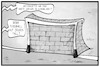 Cartoon: EM-Qualifikation (small) by Kostas Koufogiorgos tagged karikatur,koufogiorgos,illustration,cartoon,em,qualifikation,nordirland,belfast,fussball,sport,europameisterschaft,mauer,grenze,backstop,brexit