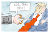Cartoon: EU vs. Trump (small) by Kostas Koufogiorgos tagged karikatur,koufogiorgos,trump,eu,weiberfastnacht,krawatte,usa
