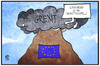 Cartoon: Eurozonen-Gipfel (small) by Kostas Koufogiorgos tagged karikatur,koufogiorgos,illustration,cartoon,grexit,griechenland,wolke,gipfel,berg,sauwetter,klima,politik,europa,treffen,eurozone,beratung