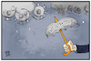 Cartoon: Exit-Strategie (small) by Kostas Koufogiorgos tagged karikatur,koufogiorgos,illustration,cartoon,exit,strategie,corona,virus,pandemie,schirm,regen,wolken,wirtschaft,schutz