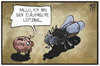 Cartoon: EZB-Leitzins (small) by Kostas Koufogiorgos tagged karikatur,koufogiorgos,illustration,cartoon,ezb,leitzins,sparschwein,geld,wirtschaft,europa,euro,fliege,klein,gross,politik,bank