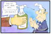 Cartoon: EZB Nullzinsen (small) by Kostas Koufogiorgos tagged karikatur,koufogiorgos,illustration,cartoon,ezb,zinsen,kleinsparer,null,prozent,wirtschaft,bank