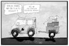 Cartoon: Feinstaub (small) by Kostas Koufogiorgos tagged karikatur,koufogiorgos,illustration,cartoon,feuerwerk,eauto,elektro,mobilität,umweltfreundlich,böller,silvester