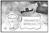 Cartoon: Friedrich Merz (small) by Kostas Koufogiorgos tagged karikatur,koufogiorgos,illustration,cartoon,merz,glas,bierdeckel,kabinett,regierung,amt,posten,cdu,politik