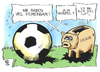 Cartoon: Fußball und Eurozone (small) by Kostas Koufogiorgos tagged fussball,euro,zone,sparschwein,luft,ball,europa,meisterschaft,schulden,krise,karikatur,kostas,koufogiorgos