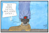 Cartoon: Fußfessel (small) by Kostas Koufogiorgos tagged karikatur,koufogiorgos,illustration,cartoon,fussfessel,terrorist,ueberwachung,polizei,gefaehrder,kontrolle