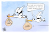 Cartoon: Geburtenrate (small) by Kostas Koufogiorgos tagged karikatur,koufogiorgos,geburtenrate,storch,klapperstorch,post,beruf