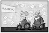 Cartoon: GroKarneval (small) by Kostas Koufogiorgos tagged karikatur,koufogiorgos,illustration,cartoon,groko,schulz,merkel,karneval,motivwagen,umzug,kritik,kamellen,konfetti
