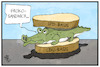 Cartoon: Groko-Sandwich (small) by Kostas Koufogiorgos tagged karikatur,koufogiorgos,illustration,cartoon,spd,cdu,basis,groko,druck,regierungsbildung,koalition
