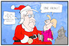 Cartoon: Groko (small) by Kostas Koufogiorgos tagged karikatur,koufogiorgos,illustration,cartoon,merkel,schulz,steinmeier,groko,wunsch,weihnachtsmann,weihnachten,koalition,cdu,spd,regierung,politik