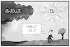 Cartoon: Handelsstreit (small) by Kostas Koufogiorgos tagged karikatur,koufogiorgos,illustration,cartoon,zoll,handelsstreit,usa,eu,sonne,wolken,gewitter,wirtschaft,handel,handelskrieg