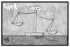 Cartoon: Heiner Geißler (small) by Kostas Koufogiorgos tagged karikatur,koufogiorgos,illustration,cartoon,heiner,geißler,waage,gleichgewicht,ausgleich,links,gewissen,engel,flügel,tod,balance