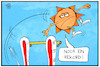 Cartoon: Hitzerekord (small) by Kostas Koufogiorgos tagged karikatur,koufogiorgos,illustration,cartoon,hitze,rekord,sonne,wetter,klima,höhenflug,sommer
