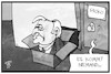 Cartoon: Horst Seehofer (small) by Kostas Koufogiorgos tagged karikatur,koufogiorgos,illustration,cartoon,seehofer,groko,müll,verschenken,csu,innenminister