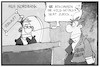 Cartoon: HSH Nordbank (small) by Kostas Koufogiorgos tagged karikatur,koufogiorgos,illustration,cartoon,hsh,nordbank,investor,cerberus,verkauf,bank,kunde,schalter,banker,wirtschaft