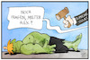Cartoon: Hulk Johnson (small) by Kostas Koufogiorgos tagged karikatur,koufogiorgos,illustration,cartoon,hulk,boris,johnson,supreme,court,uk,brexit,grissbritannien,gericht,justiz,urteil,schlag,hammer