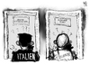 Cartoon: Italien und Griechenland (small) by Kostas Koufogiorgos tagged rettungsschirm,eingang,ausgang,euro,italien,griechenland,schulden,krise,europa,karikatur,kostas,koufogiorgos