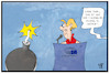 Cartoon: Italiens Haushalt (small) by Kostas Koufogiorgos tagged karikatur,koufogiorgos,illustration,cartoon,italien,haushalt,bombe,merkel,rede,parlament,eu,wirtschaft,geld