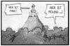 Cartoon: Klimagipfel (small) by Kostas Koufogiorgos tagged karikatur,koufogiorgos,illustration,cartoon,klimagipfel,gipfel,berg,paris,eiffelturm,peking,smog,feinstaub,umweltverschmutzung,luft,umweltschutz