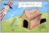 Cartoon: Läuft bei Trump (small) by Kostas Koufogiorgos tagged karikatur,koufogiorgos,illustration,cartoon,trump,hund,kette,uncle,sam,usa,vereidigung,amtseinführung,präsident
