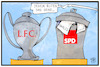 Cartoon: LFC und SPD (small) by Kostas Koufogiorgos tagged karikatur,koufogiorgos,illustration,cartoon,liverpool,fussball,championsleague,ck,pokal,pott,sport,partei,spd,sozialdemokraten,nahles,schulz