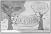 Cartoon: Lockdown bis zum März (small) by Kostas Koufogiorgos tagged karikatur,koufogiorgos,illustration,cartoon,lockdown,märz,hängematte,pandemie,corona