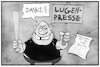Cartoon: Lügenpresse (small) by Kostas Koufogiorgos tagged karikatur,koufogiorgos,illustration,cartoon,claas,relotius,lügenpresse,journalismus,populismus,presse,medien