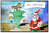 Cartoon: May Christmas (small) by Kostas Koufogiorgos tagged karikatur,koufogiorgos,illustration,cartoon,may,christmas,weihnachten,weihnachtsbaum,brexit,uk,santa,grossbritannien
