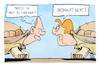 Cartoon: Merkel und Scholz (small) by Kostas Koufogiorgos tagged karikatur,koufogiorgos,scholz,merkel,schildkröte,langsamkeit,bundeskanzler