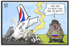 Cartoon: MH 17 (small) by Kostas Koufogiorgos tagged karikatur,koufogiorgos,illustration,cartoon,mh17,russland,baer,abschuss,antifa,verantwortung,ukraine,konflikt,buk,rakete