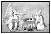 Cartoon: Neo-Druiden (small) by Kostas Koufogiorgos tagged koufogiorgos,illustration,cartoon,karikatur,druide,rechtsextremismus,miraculix,obelix,polizei,festnahme,razzia,uderzo