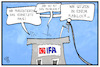 Cartoon: Neues von der IFA (small) by Kostas Koufogiorgos tagged karikatur,koufogiorgos,illustration,cartoon,ifa,funkausstellung,funkloch,netz,internet,daten,geschwindigkeit,smart,home,technik,digitalisierung